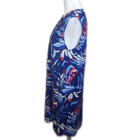 Caribbean Joe NWT sleeveless rayon red white blue (Mediterranean) L - Picture 2 of 10